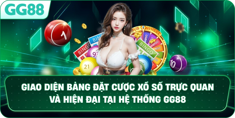 Giao diện bảng đặt cược xổ số lô đề trực quan và hiện đại tại GG88